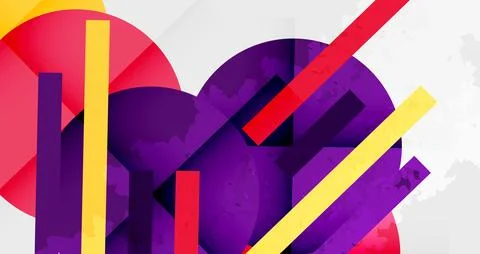 Squares, circles and triangles and grainy noisy texture. Vector Illustration For Stock Illustration