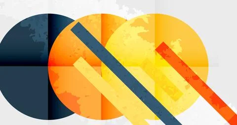 Squares, circles and triangles and grainy noisy texture. Vector Illustration For Illustrazione stock