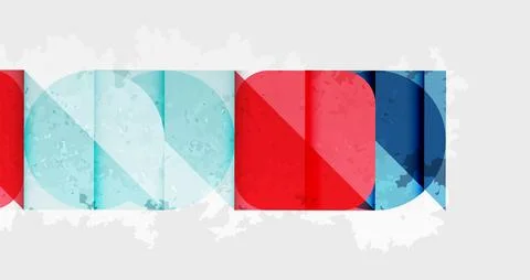 Squares, circles and triangles and grainy noisy texture. Vector Illustration For Illustrazione stock