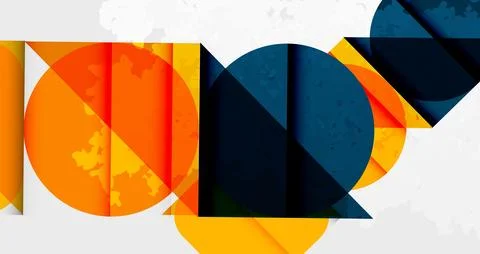 Squares, circles and triangles and grainy noisy texture. Vector Illustration For Stock Illustration