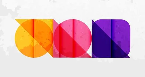 Squares, circles and triangles and grainy noisy texture. Vector Illustration For イラスト素材