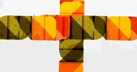 Squares, circles and triangles and grainy noisy texture. Vector Illustration For Illustrazione stock