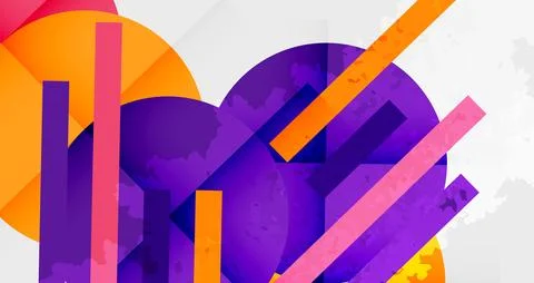 Squares, circles and triangles and grainy noisy texture. Vector Illustration For Stock Illustration