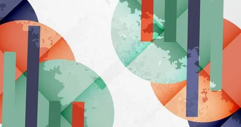 Squares, circles and triangles and grainy noisy texture. Vector Illustration For イラスト素材