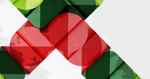 Squares, circles and triangles and grainy noisy texture. Vector Illustration For Illustrazione stock