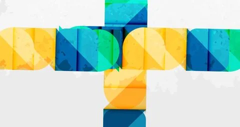 Squares, circles and triangles and grainy noisy texture. Vector Illustration For イラスト素材