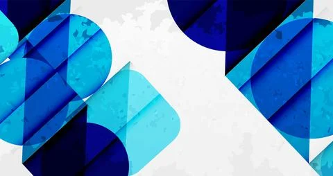 Squares, circles and triangles and grainy noisy texture. Vector Illustration For Stock Illustration
