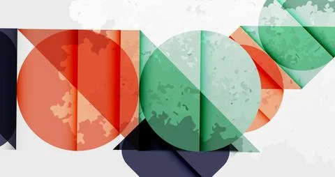 Squares, circles and triangles and grainy noisy texture. Vector Illustration For Stock Illustration