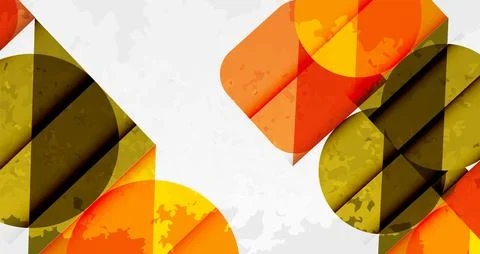 Squares, circles and triangles and grainy noisy texture. Vector Illustration For Illustrazione stock