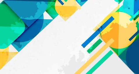 Squares, circles and triangles and grainy noisy texture. Vector Illustration For Illustrazione stock