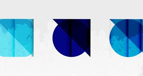Squares, circles and triangles and grainy noisy texture. Vector Illustration For Stock Illustration