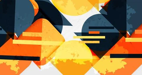 Squares, circles and triangles and grainy noisy texture. Vector Illustration For Stock Illustration