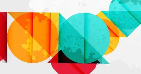 Squares, circles and triangles and grainy noisy texture. Vector Illustration For イラスト素材