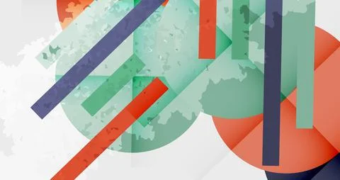 Squares, circles and triangles and grainy noisy texture. Vector Illustration For Stock Illustration