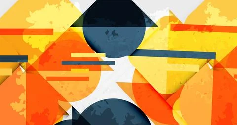 Squares, circles and triangles and grainy noisy texture. Vector Illustration For Illustrazione stock