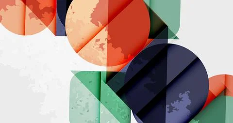 Squares, circles and triangles and grainy noisy texture. Vector Illustration For Stock Illustration