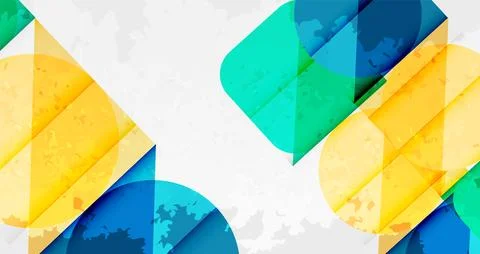 Squares, circles and triangles and grainy noisy texture. Vector Illustration For Illustrazione stock