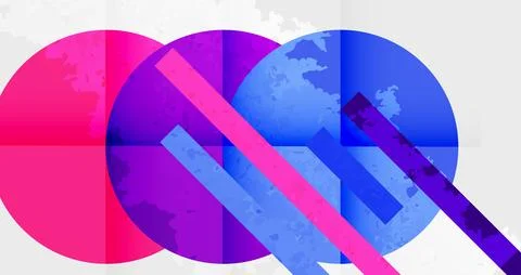 Squares, circles and triangles and grainy noisy texture. Vector Illustration For 스톡 일러스트