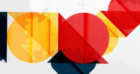 Squares, circles and triangles and grainy noisy texture. Vector Illustration For Illustrazione stock