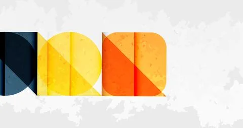 Squares, circles and triangles and grainy noisy texture. Vector Illustration For Stock Illustration