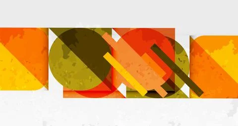 Squares, circles and triangles and grainy noisy texture. Vector Illustration For Illustrazione stock