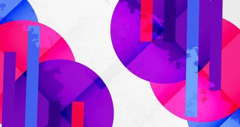 Squares, circles and triangles and grainy noisy texture. Vector Illustration For Illustrazione stock
