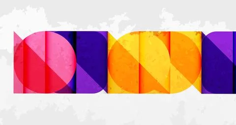 Squares, circles and triangles and grainy noisy texture. Vector Illustration For 库存插图
