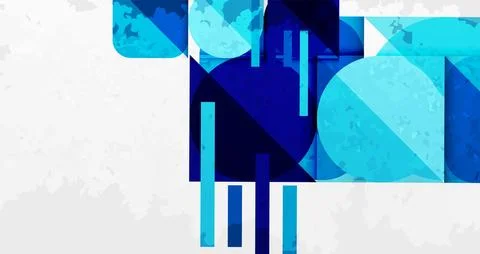Squares, circles and triangles and grainy noisy texture. Vector Illustration For 스톡 일러스트