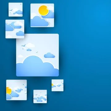Squares Concept Vector Illustration. Weather theme. Stock Illustration
