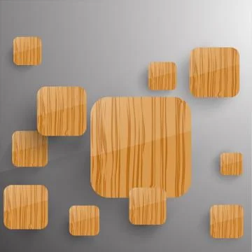 Squares Concept Vector Illustration. Woode theme. Stock Illustration