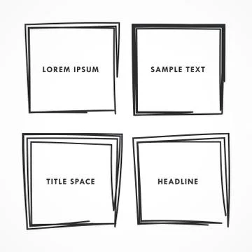 Squares doodle set vector Stock Illustration