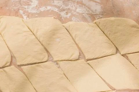 Squares of dough Foto stock