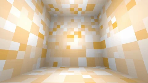 The squares flicker inside the rotating cube. Seamless loop Stock Footage 88460710