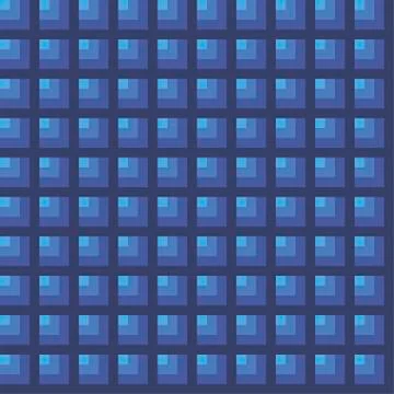 Squares floor art seamless pattern blue colors Stock Illustration