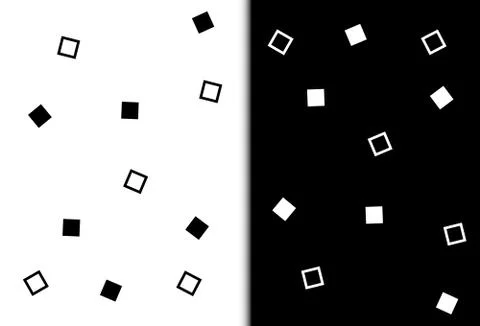 Squares geometry scatter on black and white abstract background vector Stock Illustration