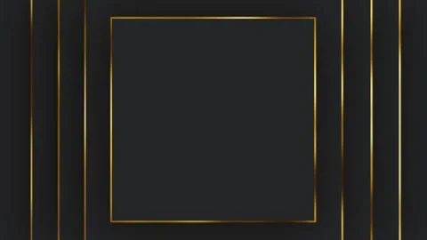 Squares with a gold border appear on a gray background, in the center there is Stock Footage 266571604