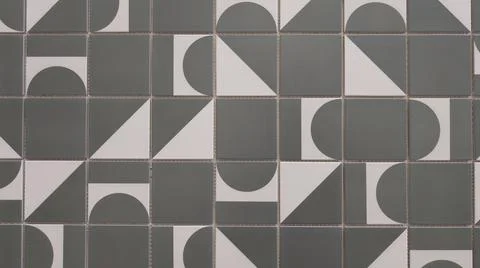 Squares gray geometric pattern with shapes background Stock Photos