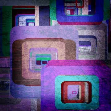 Squares on the grunge Stock Photos