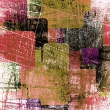 Squares on the grunge wall Stock Photos
