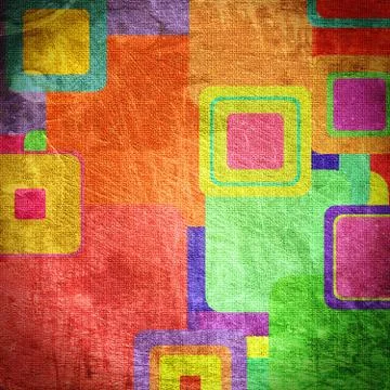 Squares on the grunge wall Stock Photos