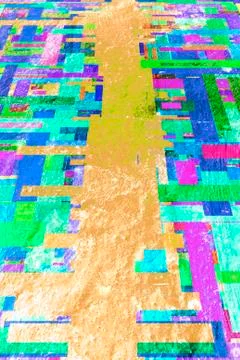 Squares on the grunge wall Stock Photos