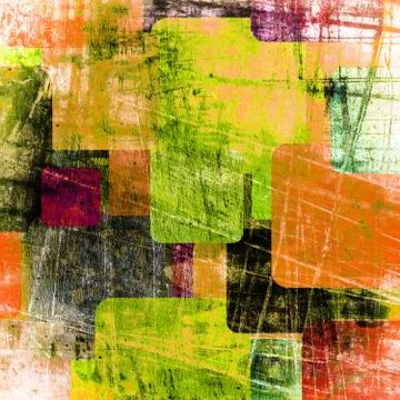 Squares on the grunge wall Stock Photos