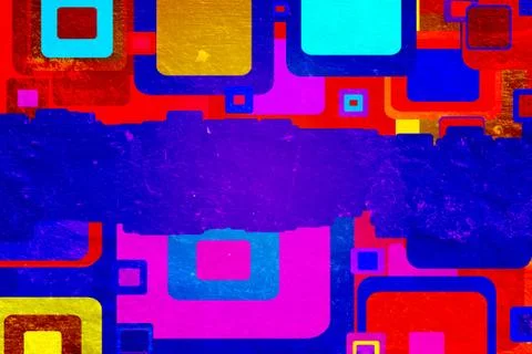Squares on the grunge wall Stock Photos