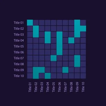 Squares infographic chart design template for dark theme 스톡 일러스트