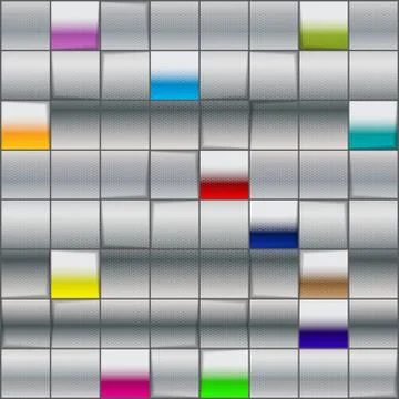 Squares with metallic background Illustrazione stock