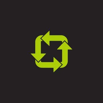 Squares overlapping green recycles arrow vector Stock-Illustration