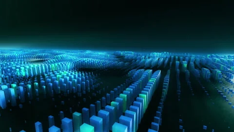 Squares Pattern 3D Abstract MotionDesign Matrix Perspective 4K UHD Stock Footage 227744008