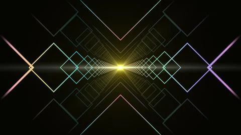 Squares Pattern with Light Beam イラスト素材