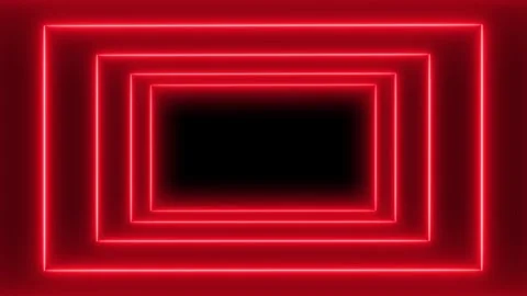 Squares red neon 3d render, abstract geometric background, fluorescent Stock Footage 265486013