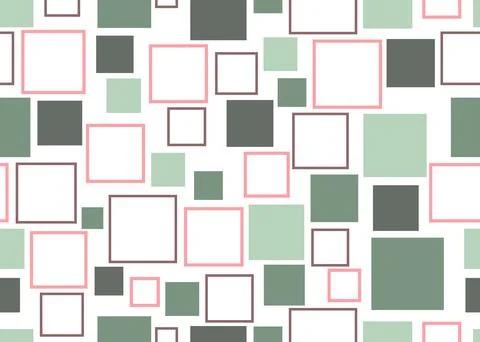 Squares scatter. Seamless pattern design for cover page, fabric, wrapping p.. Stock Illustration